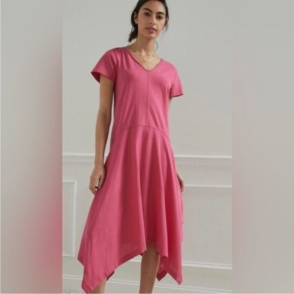 Anthropologie‎ Saturday Sunday Jeanette Hot Pink Dopamine Midi Dress Size XS